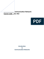 Course Name: Communication Network Course Code: ELC 452