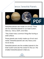 Primary Science: Terrestrial Planets