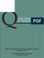 Quality Indicators For Teacher Education