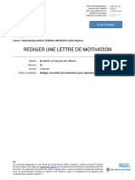 B1 Rédiger Une Lettre de Motivation Étudiant