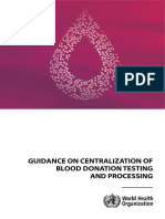 Guidance On Centralization of Blood Donation Testing and Processing