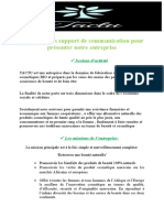 Exemple D'un Support de Communication Pour Presenter Notre Entreprise