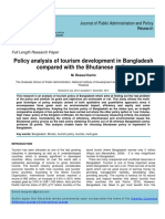 Policy Analysis of Tourism Development in Bangladesh Compared With The Bhutanese Policy