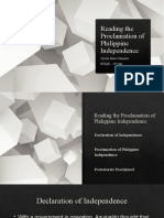 Reading The Proclamation of Philippine Independence