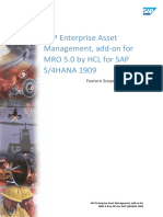 SAP Enterprise Asset Management Add-On For MRO 5.0 by HCL For SAP S4HANA 1909 Feature Scope Document v1.3