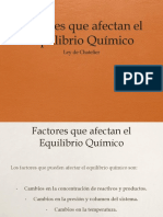 Factores Que Afectan El Equilibrio Quimico