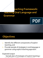 Explicit Teaching Framework Lac Session Topic