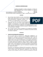 Modelo Acuerdo de Confidencialidad en Blanco