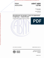 NBR13749 - Revestimento de Paredes e Tetos de Argamassas Inorgânicas - Especificações