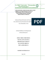 Integrating Sex Education in Basic Education Curriculum Perceptions Level of Knowledge and Acceptance of DLSU D Grade 12 Senior High School