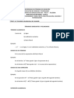 Ejercicios de Refuerzo Clase 3. Operaciones Con Polinomios Adición, Sustracción, Multiplicación, División y Potenciación