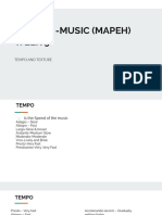 Grade 1 - Music (Mapeh) Week 9: Tempo and Texture