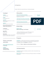 Green and Black Minimalist Resume