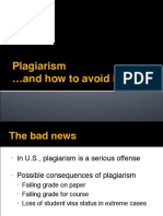 Plagiarism and How To Avoid It