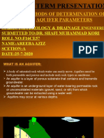 Methods of Determination of Aquifer Parameters: Mid Term Presentation