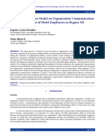 Structural Equation Model On Organization Communication Satisfaction of Hotel Employees in Region XII