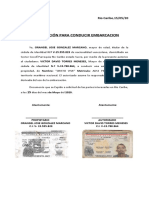 AUTORIZACION PARA Llevar Embarcacion