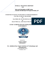 Industrial Training Report ON: Bachelor of Technology Electrical and Electronics