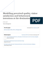 Modelling Perceived Quality, Visitor Satisfaction and Behavioural Intentions at The Destination Level