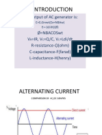 The Output of Ac Generator Is:: E E Sinwt (E Nbaw) E - (D/DT) (Ø)