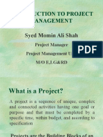 Introduction To Project Management: Syed Momin Ali Shah