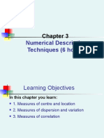 Numerical Descriptive Techniques (6 Hours)