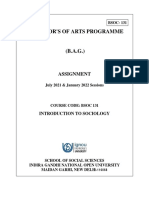 Bachelor'S of Arts Programme: Assignment