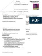 "FORM 4" (See Rule 14 (1) ) Form of Application For Licensing To Drive A Motor