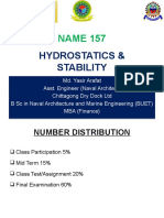 NAME 157: Hydrostatics & Stability