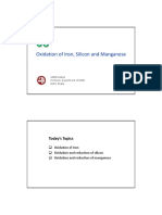 Oxidation of Iron, Silicon and Manganese: Today's Topics