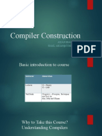 Compiler Construction: BY Ahsan Khan Email: Ahsan@Cuiatd - Edu.Pk