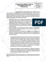 SGI-FO-121 Autorizacion General para El Tratamientos de Datos Personales PAOLA VILLAMIL