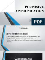 Purposive Communication: Instructress: Lyn B. Ayop