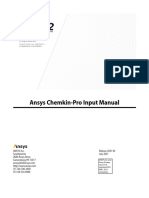 Ansys Chemkin-Pro Input Manual