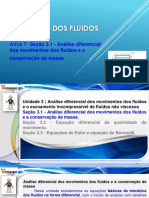 AULA 7 - Seção 3.1 - Análise Diferencial Dos Movimentos Dos Fluidos