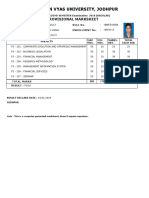 Jai Narain Vyas University, Jodhpur: Provisional Marksheet