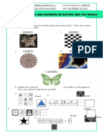 Patterns and Numbers in Nature and The World: Worksheet