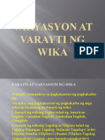 Varyasyon at Varayti NG Wika