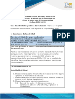 Guía de Actividades y Rúbrica de Evaluación - Unidad 2 - Tarea 3 - Explicar Los Métodos de Conversión y Los Registros de Un Procesador 8086