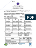 Learning & Development (L&D) Completion Report: Part 1: Summary Accomplishment (To Be Accomplished by PMT Secretariat)