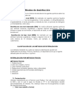 Niveles de Desinfección y Tipos de Esterilización