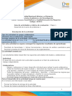 Guía de Actividades y Rubrica de Evaluación - Unidad 1 - Etapa 1 - Desarrollar Serie de Problemas 1