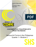 Various Art Forms in The Philippines Quarter 1 - Module 2: Contemporary Philippine Arts From The Region