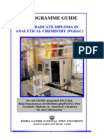 Programme Guide: Post Graduate Diploma in Analytical Chemistry (Pgdac)