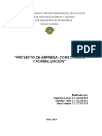 Proyecto de Empresa. Constitución y Formalización