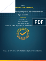 Agile E1 (CBO) Completion Certificate