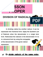 Division of Radicals