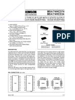 M54/74HC374 M54/74HC534: Hc374 Non Inverting - Hc534 Inverting Octal D-Type Flip Flop With 3 State Output