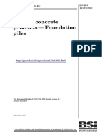 Precast Concrete Products - Foundation Piles: British Standard Bs en 12794:2005