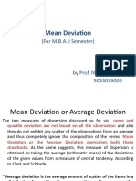 Mean Deviation: (For M.B.A. I Semester)